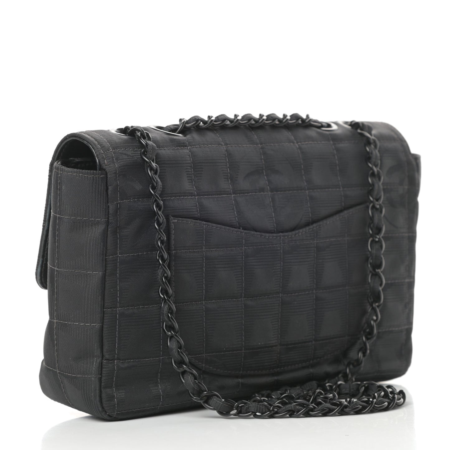 Nylon Medium Travel Flap Black