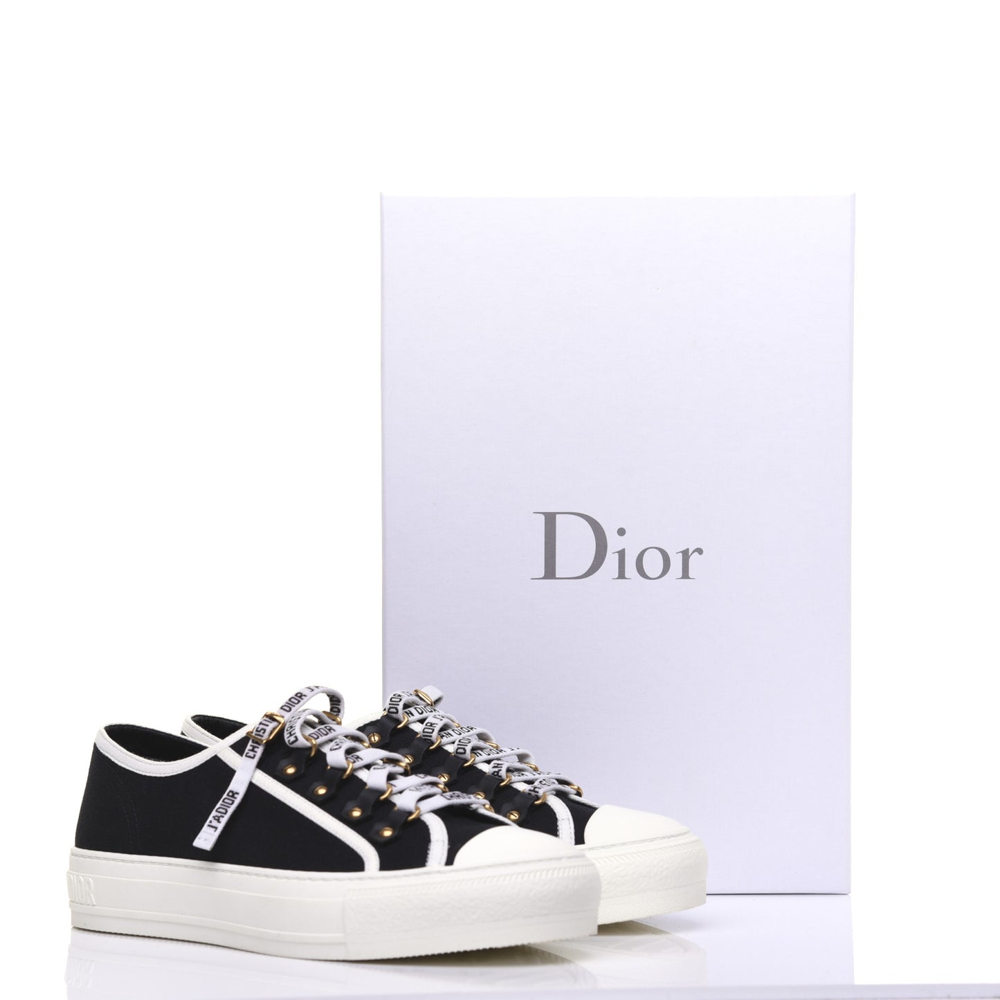 Canvas Walk'N'Dior Low Top Sneakers 38 Black