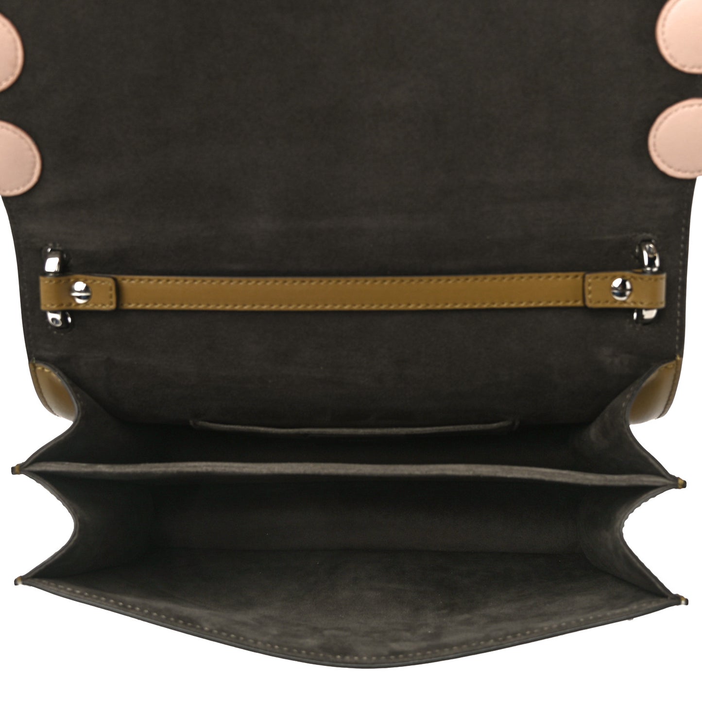 Calfskin Pequin Inlay Studded Kan I Shoulder Bag Multicolor
