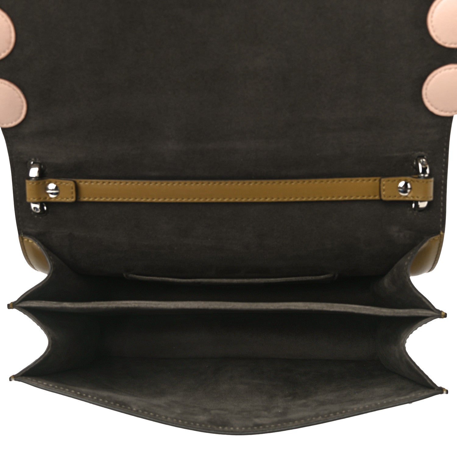 Fendi Calfskin Pequin Inlay Studded Kan I Shoulder Bag Multicolor 4 of 8