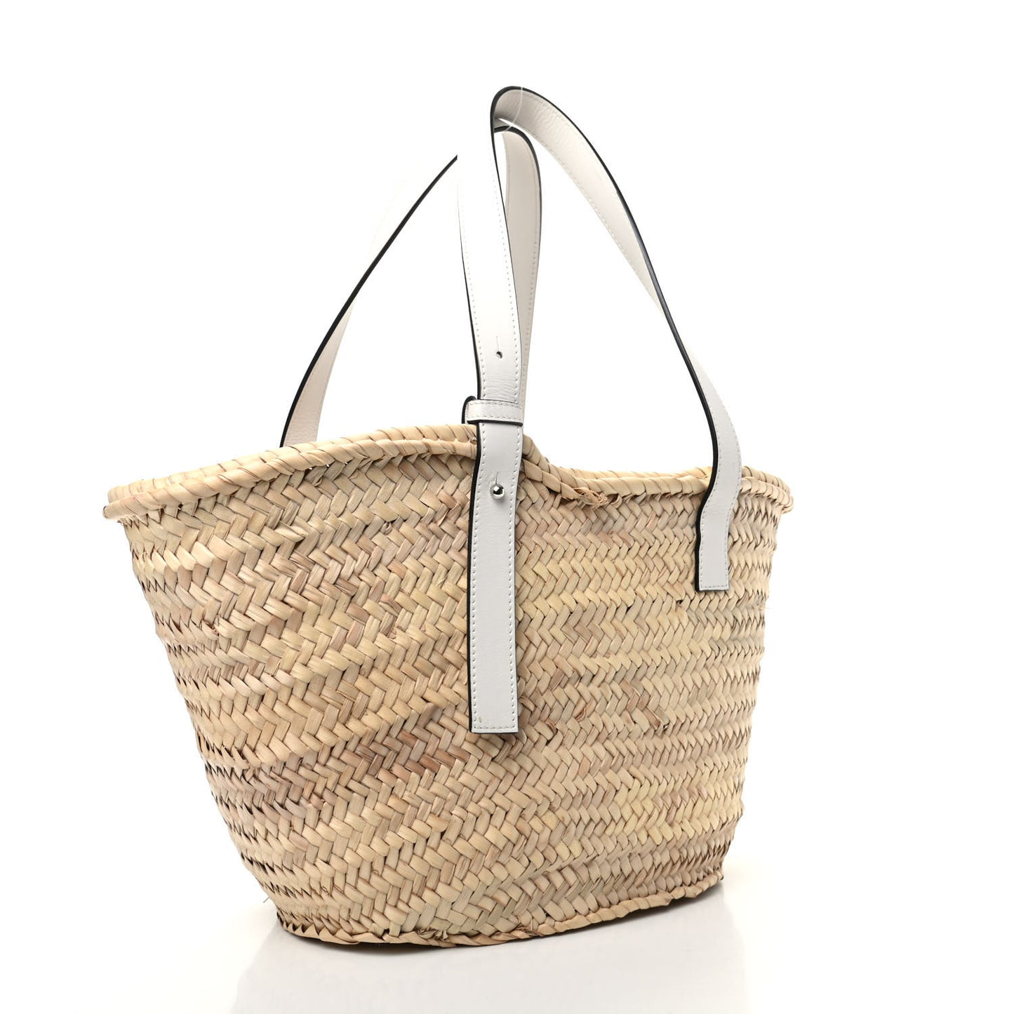 Raffia Basket Tote Bag Natural White