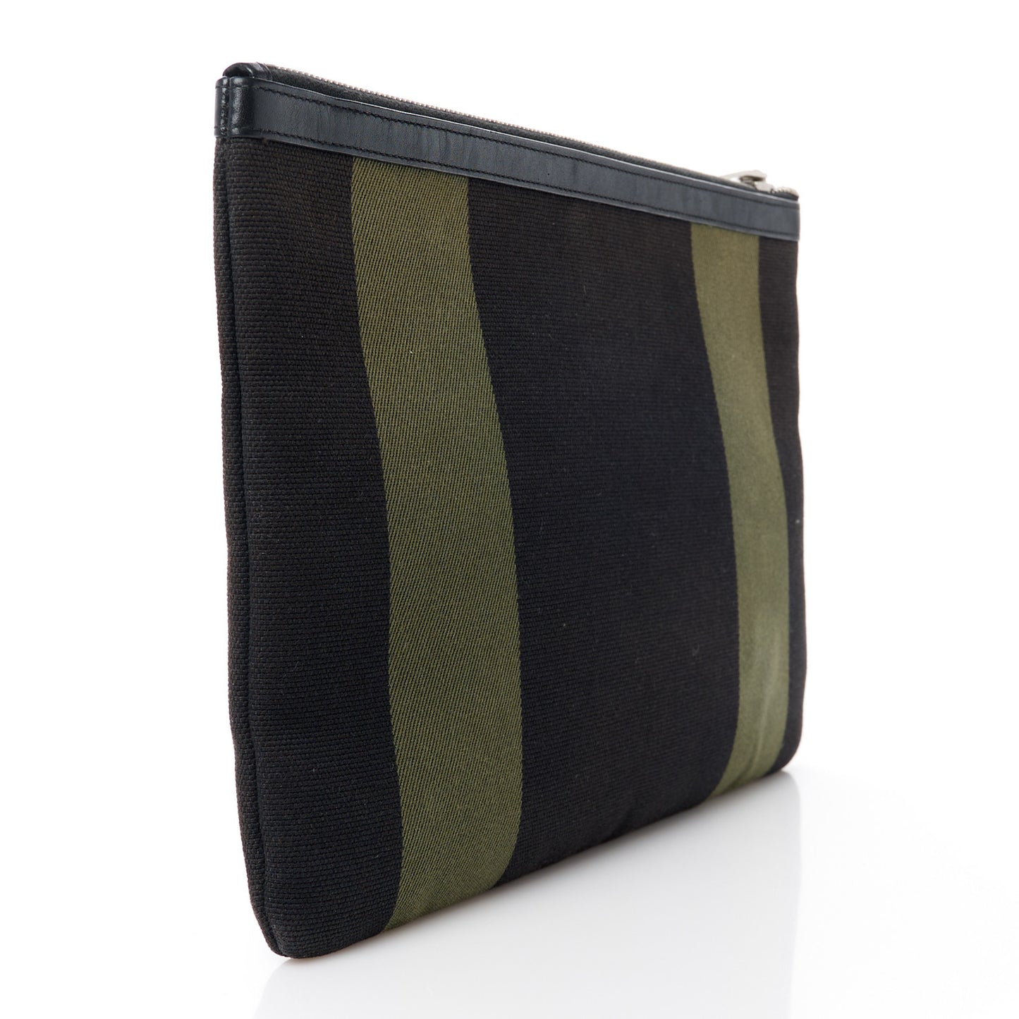 Classic Cotton Canvas Monogram Pouch Black