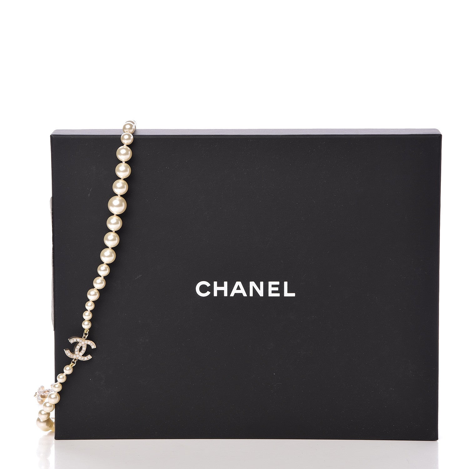 Chanel Graduated Pearl CC Long Necklace Light Gold 7 of 7