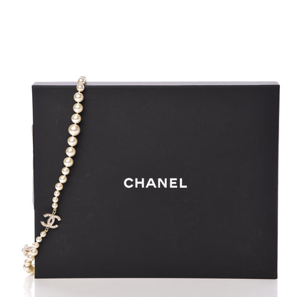 Chanel Graduated Pearl CC Long Necklace Light Gold 7 of 7