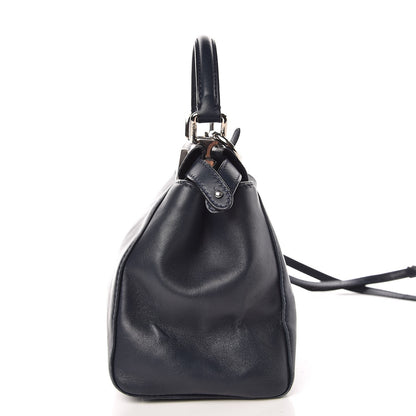 Fendi Nappa Mini Peekaboo Iconic Satchel Dark Blue 14 of 16
