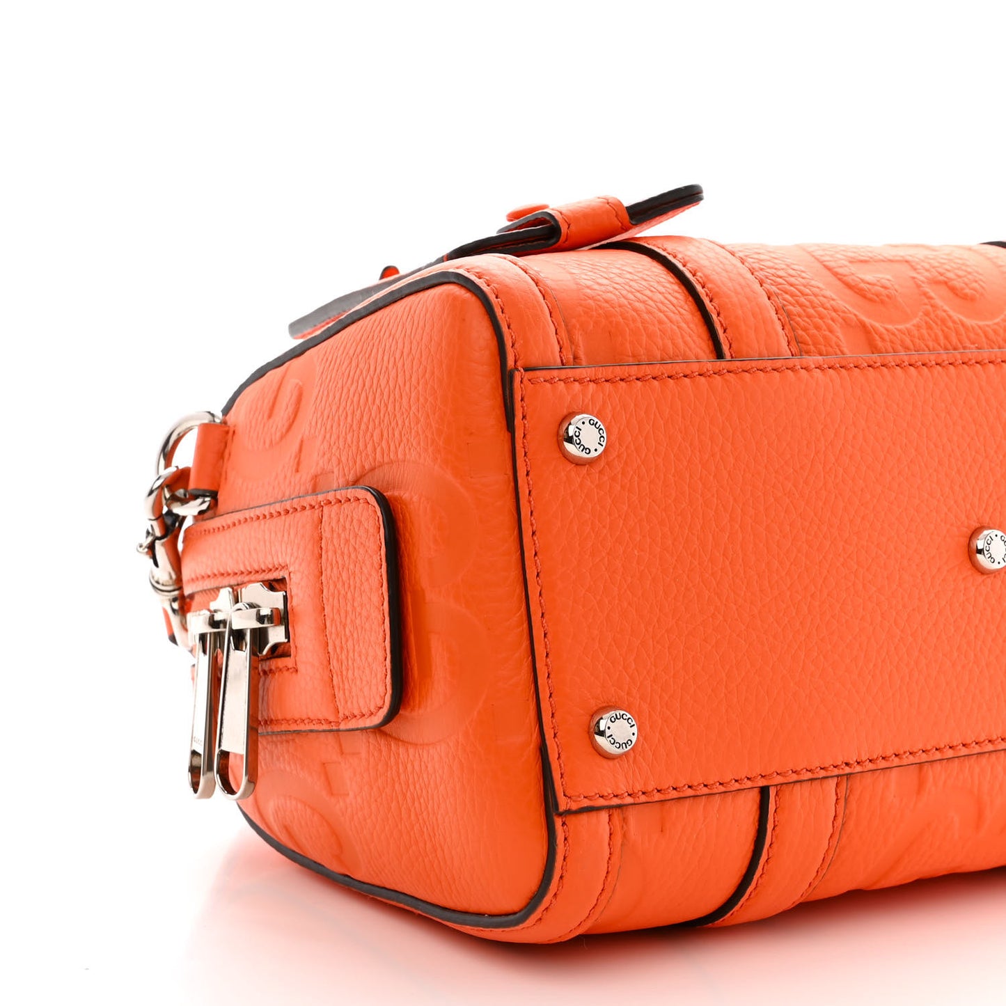 Piuma Calfskin Jumbo GG Embossed Mini Duffle Bag Good Orange