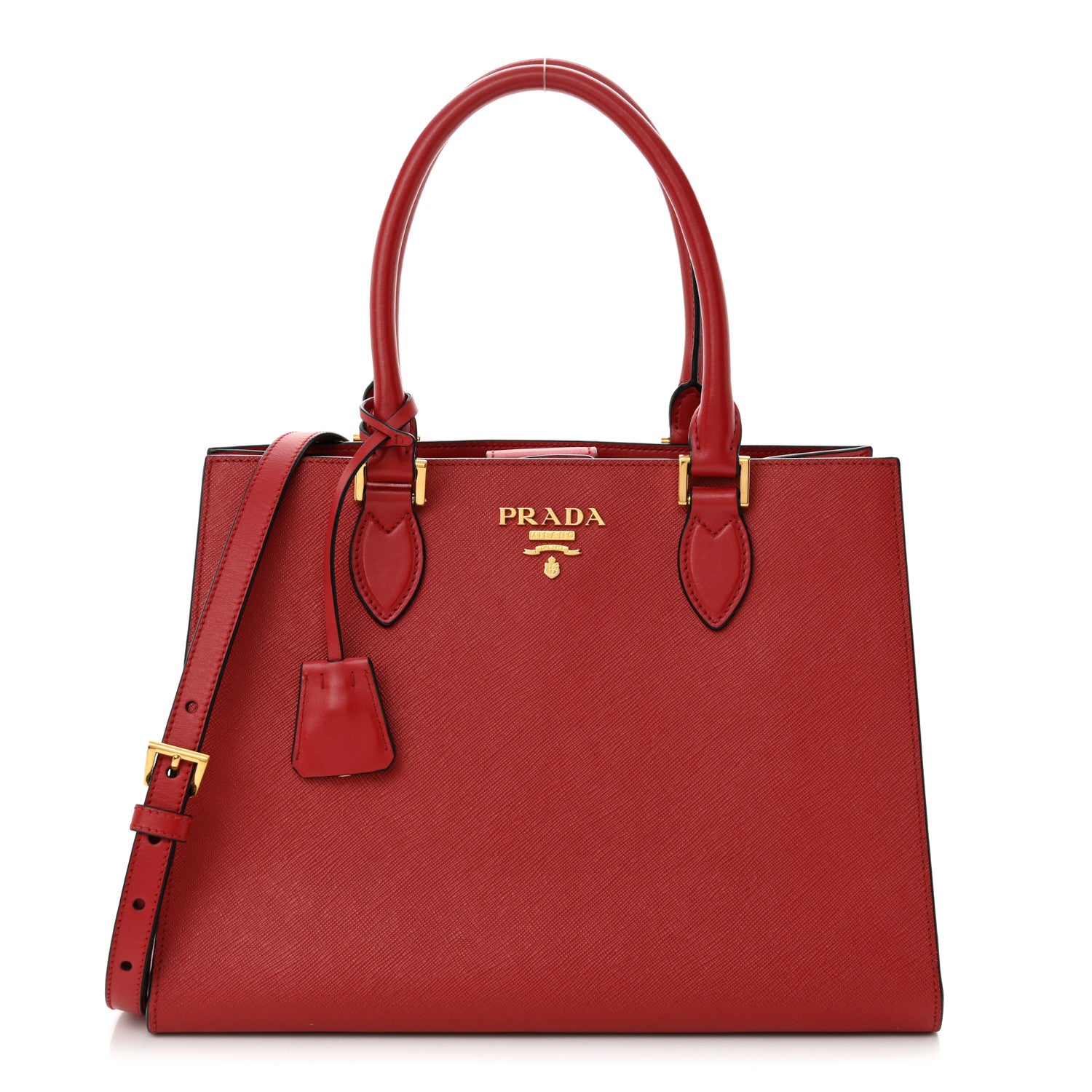 Prada Saffiano Soft Calfskin Tote Fuoco 1 of 11
