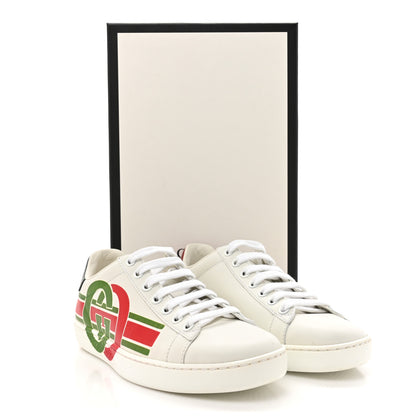 Gucci Calfskin Interlocking G Womens New Ace Sneakers 35.5 White Red Flame Green 13 of 13