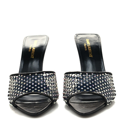 Saint Laurent Mesh Strass Giqua 95 Mule Sandals 36.5 Black 2 of 8