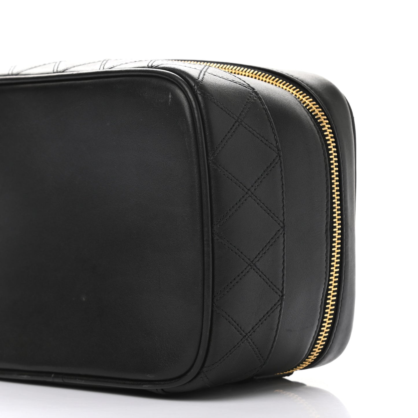 Lambskin Vanity Cosmetic Case Black
