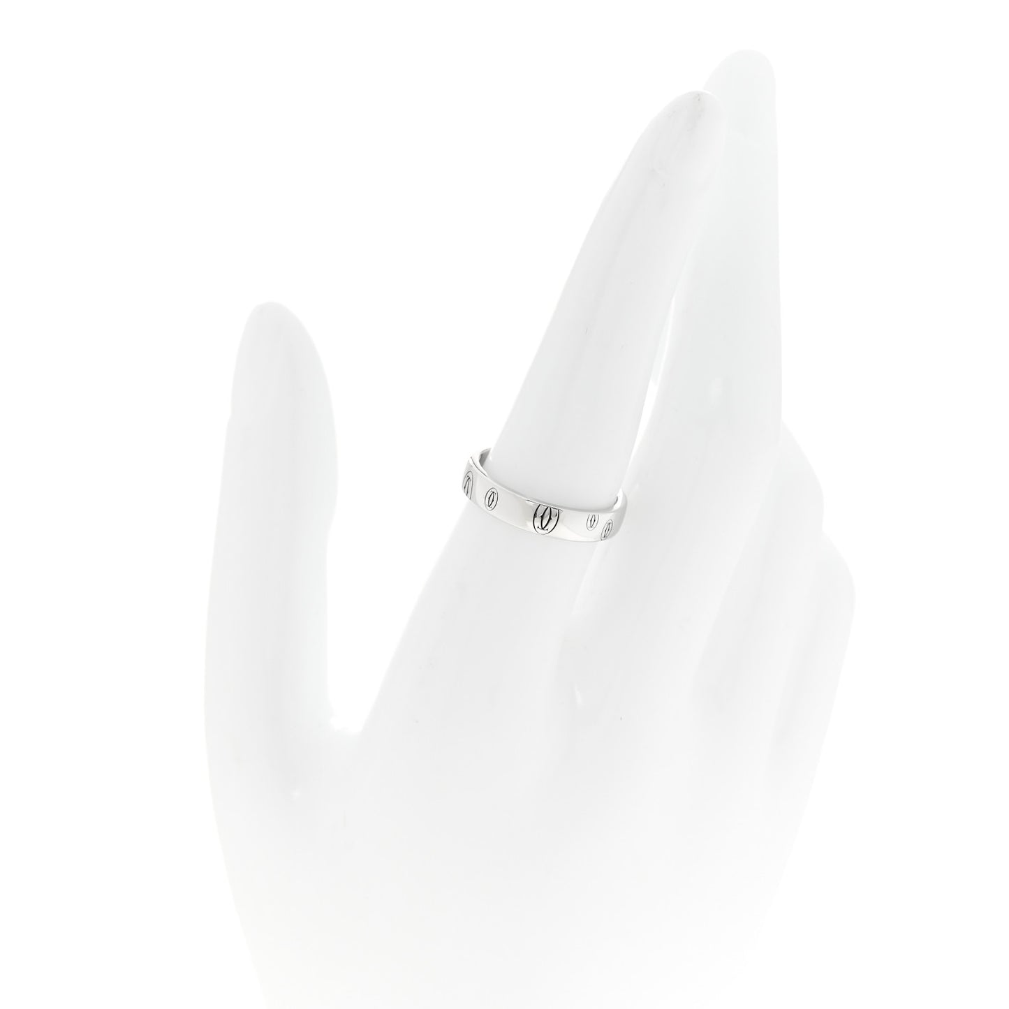 18K White Gold 4mm Happy Birthday Band Ring 55 7.25