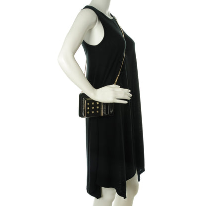 Jimmy Choo Crinkled Patent Elaphe Ava Crossbody Bag Black 2 of 7