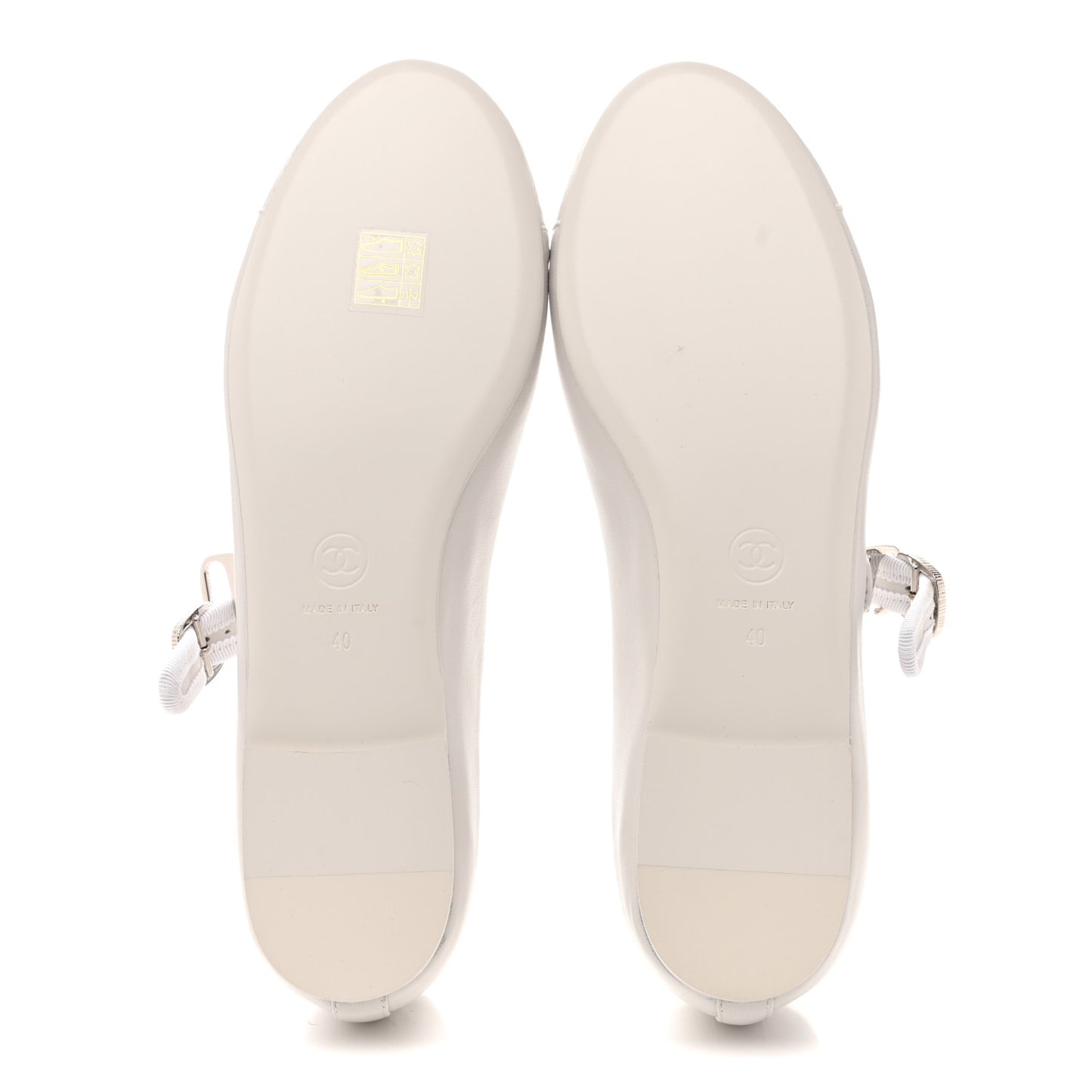 Lambskin Mary Jane Flats 40 White
