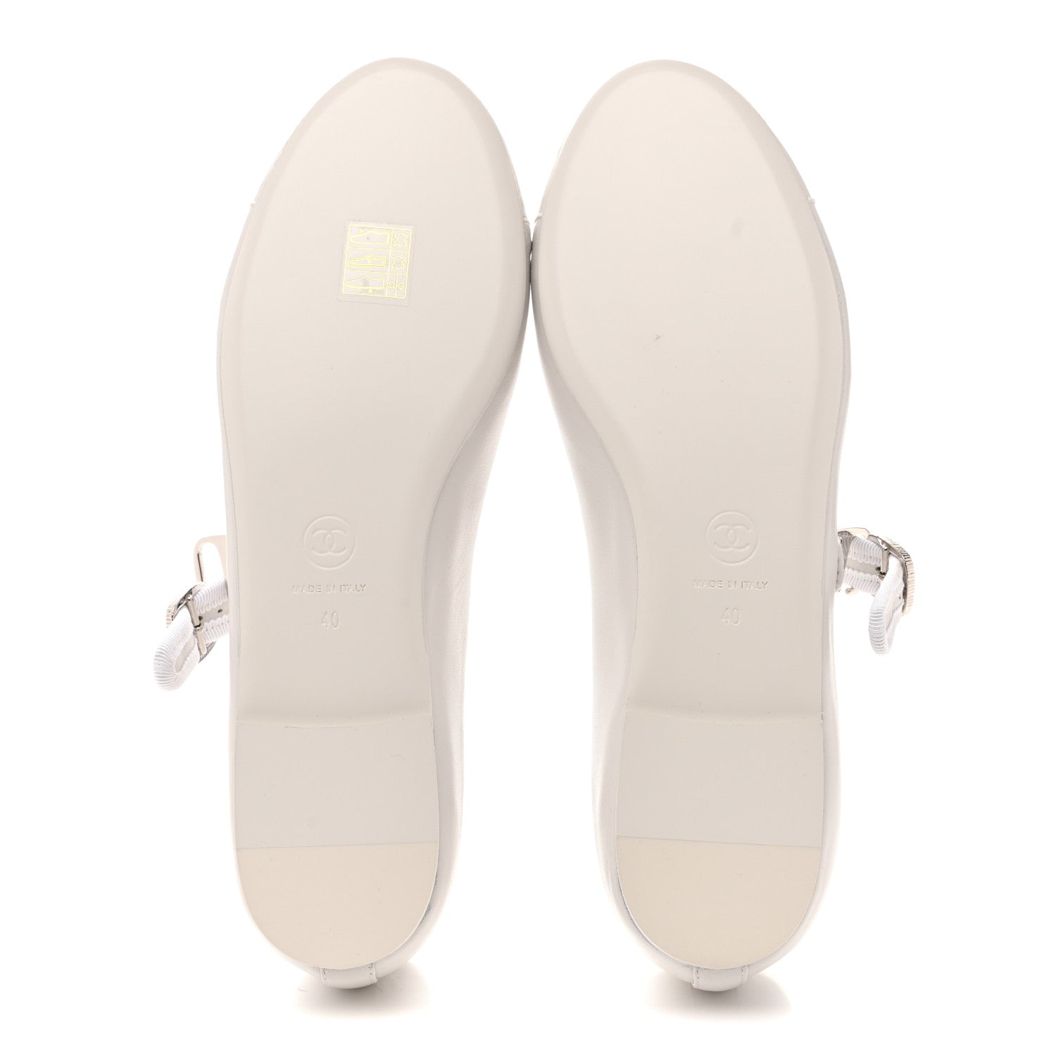 Chanel Lambskin Mary Jane Flats 40 White 6 of 10