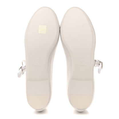 Chanel Lambskin Mary Jane Flats 40 White 6 of 10