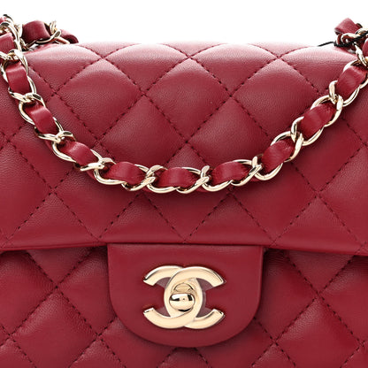 Chanel Lambskin Quilted Mini Rectangular Flap Burgundy 8 of 10