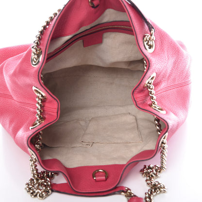 Gucci Pebbled Calfskin Medium Soho Chain Shoulder Bag Pink 5 of 18