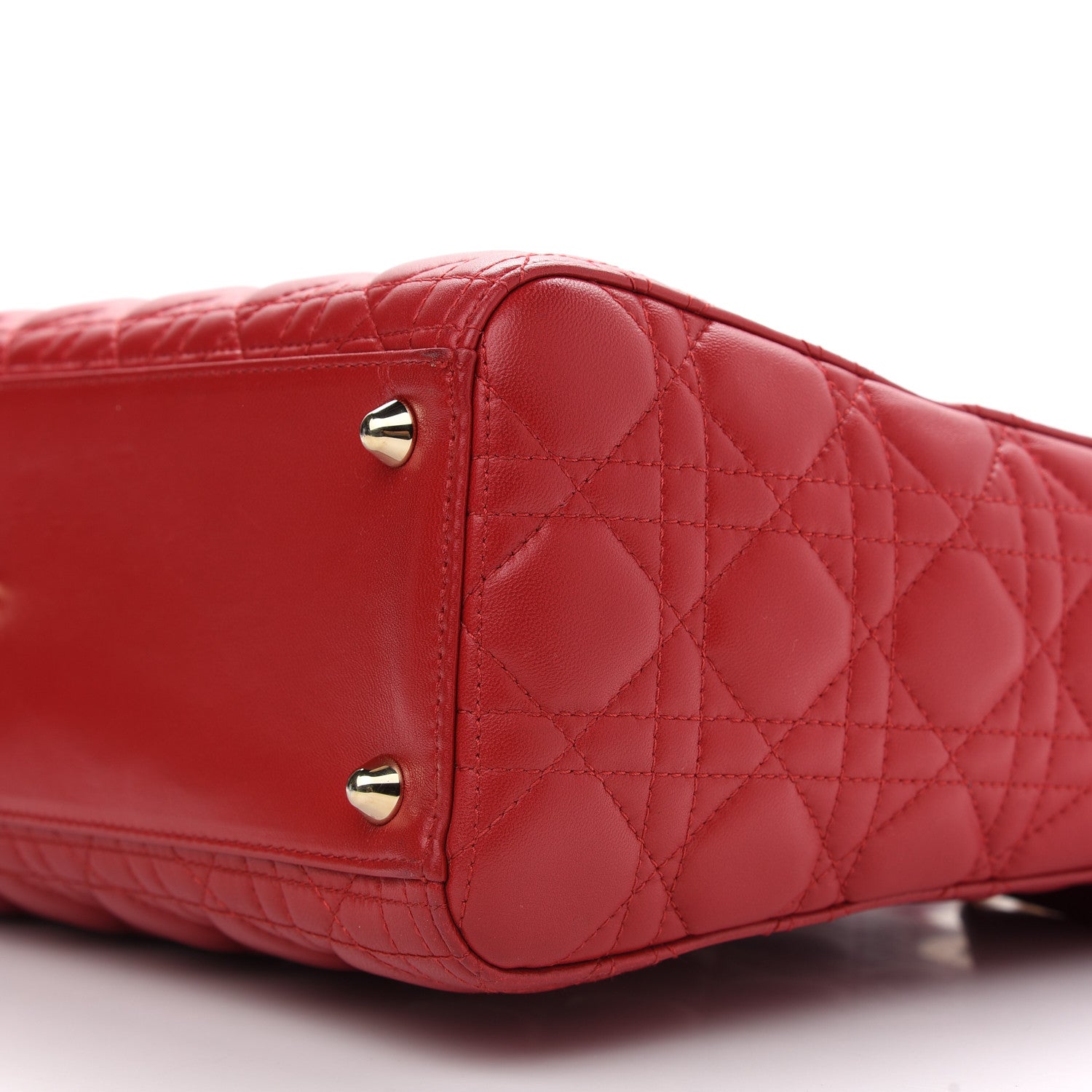 Christian Dior Lambskin Cannage Large Lady Dior Red 9 of 9