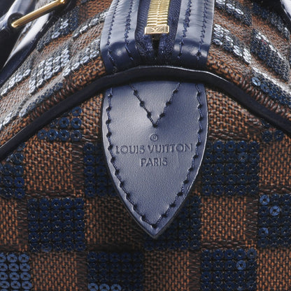 Louis Vuitton Damier Paillettes Speedy 30 Blue 5 of 8