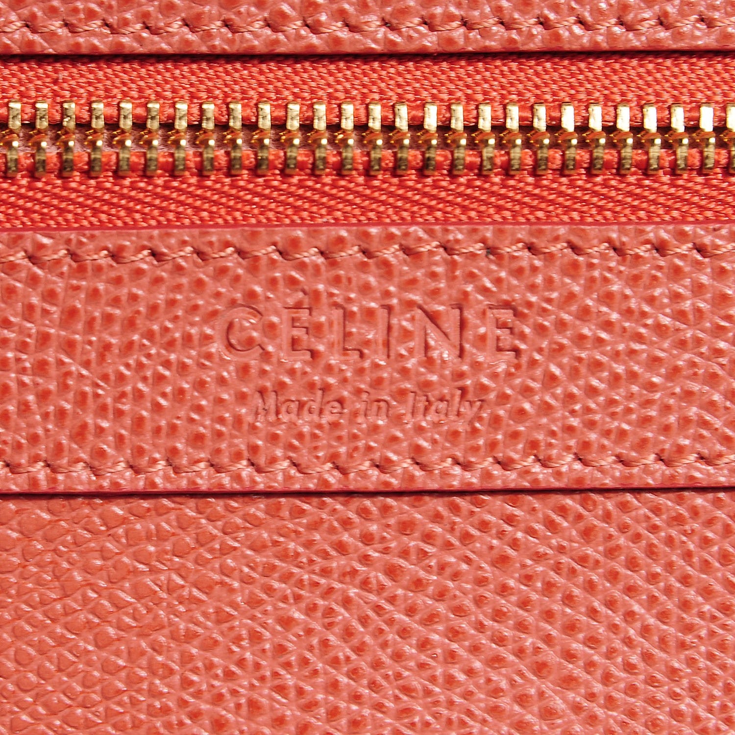 Celine Grained Calfskin Small Vertical Bi-Cabas Terracotta Dark Green 6 of 7