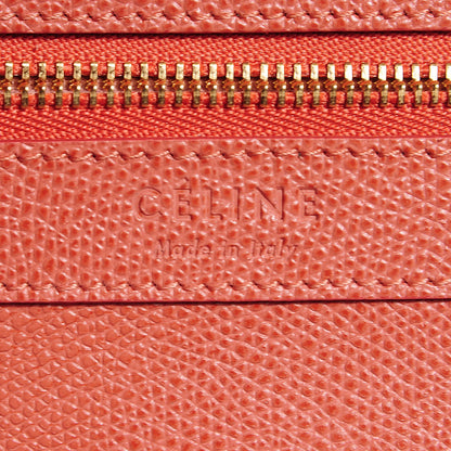 Celine Grained Calfskin Small Vertical Bi-Cabas Terracotta Dark Green 6 of 7