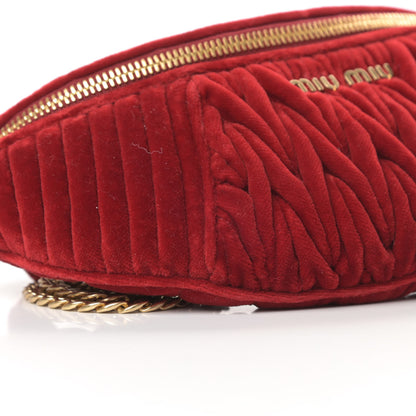Miu Miu Velluto Matelasse Rider Belt Bag Cherry 11 of 12