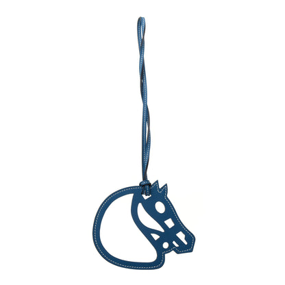 Hermes Swift Paddock Cheval Horse Bag Charm Bleu De Galice 1 of 3