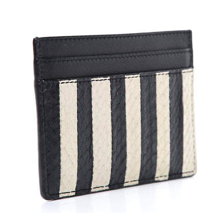 Saint Laurent Elaphe Striped Card Case Black 2 of 7