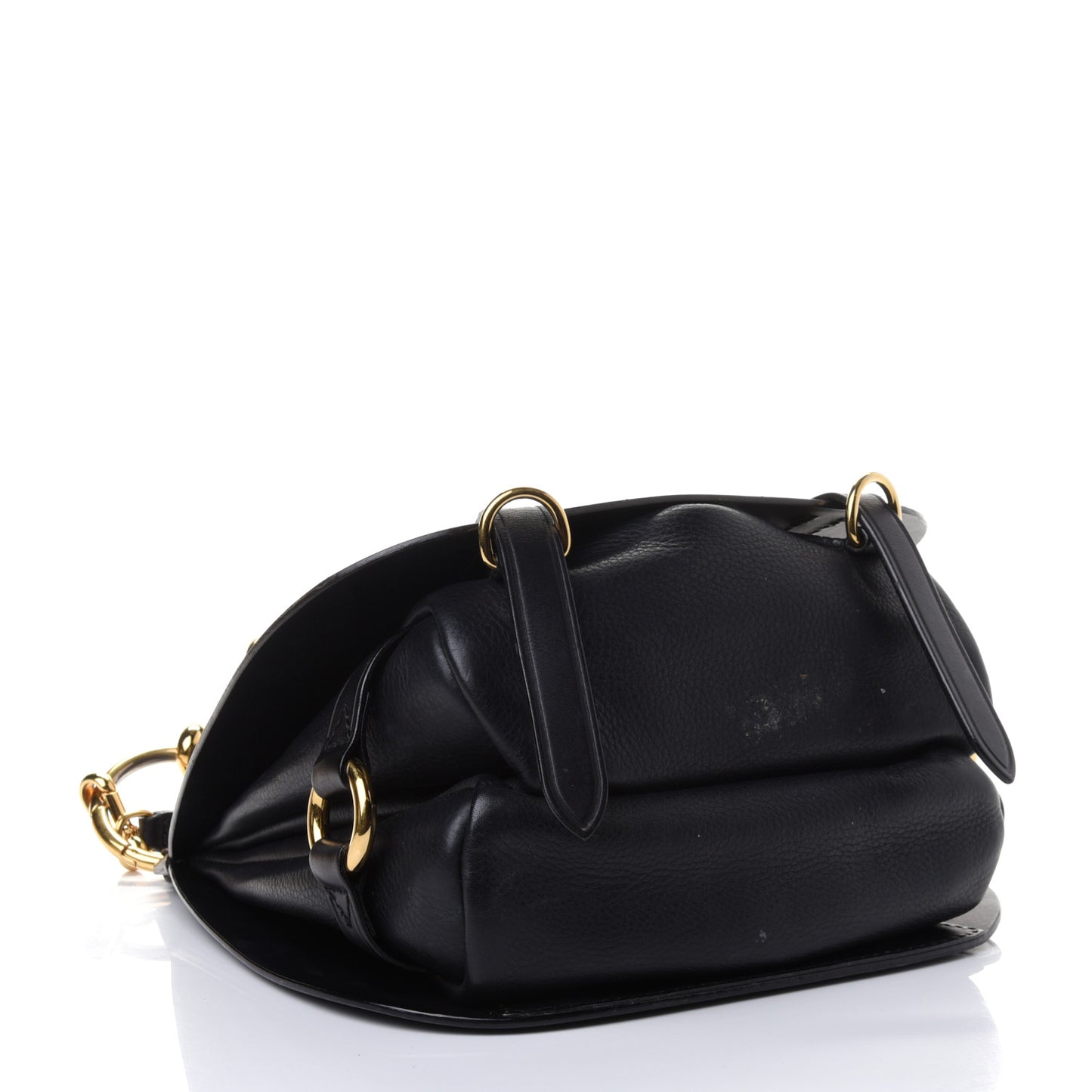 Calfskin Studded Bridle Satchel Black