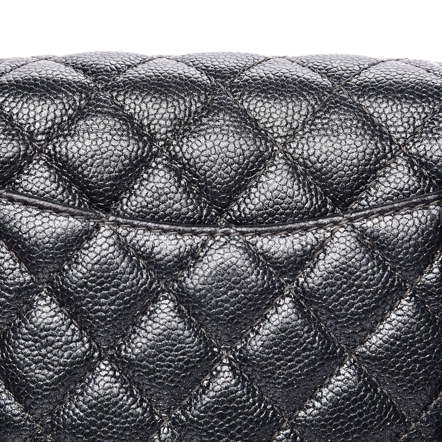 Chanel Pearly Caviar Quilted Mini Rectangular Flap Grey 11 of 13