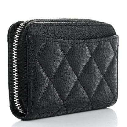 Chanel Caviar Quilted Zip Coin Purse Black 3 of 8