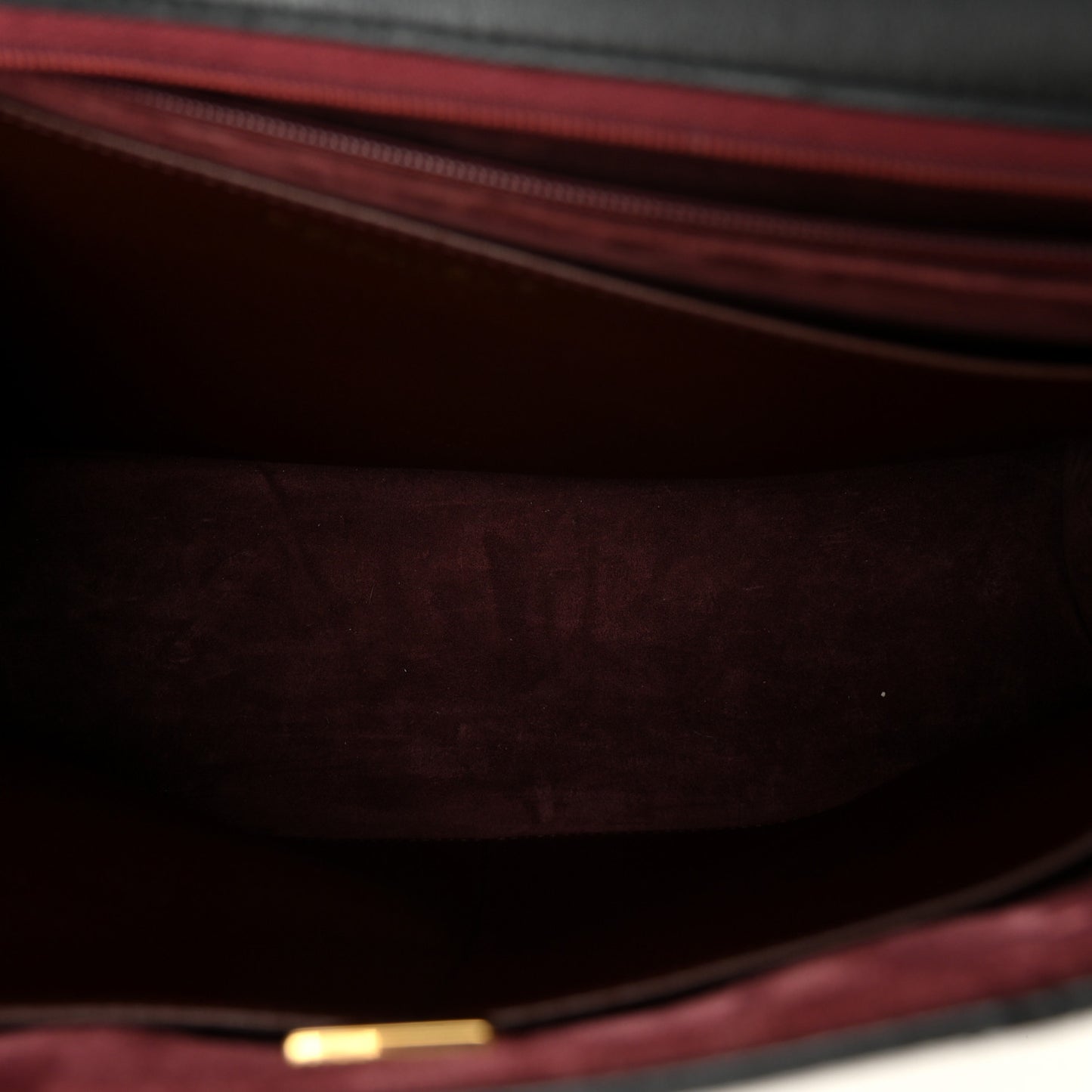 Calfskin Stitched Large Top Handle Flap Black