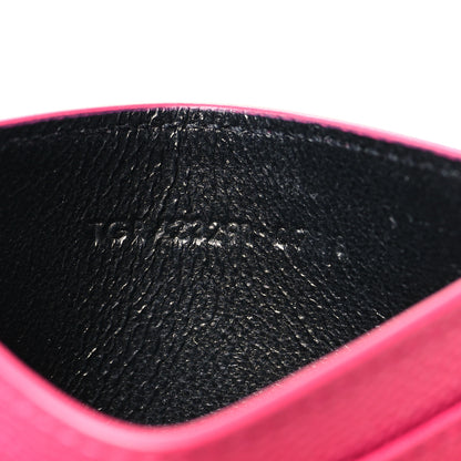 Saint Laurent Grain De Poudre Matelasse Chevron Monogram Credit Card Case Fresh Fuxia 7 of 10