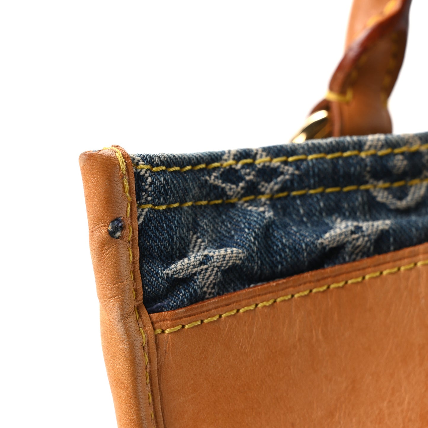 Monogram Denim Sac Plat Blue