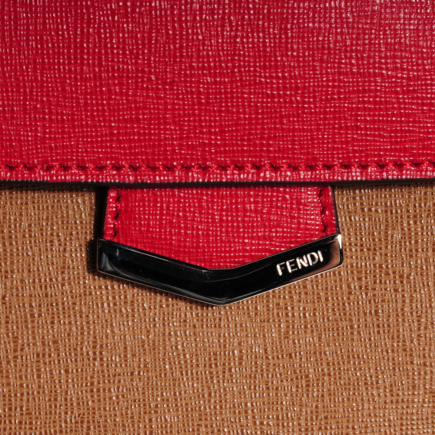 Fendi Vitello Elite Flamingo Colorblock Demi Jour Shoulder Bag Orzo Mattone Maldives 9 of 10