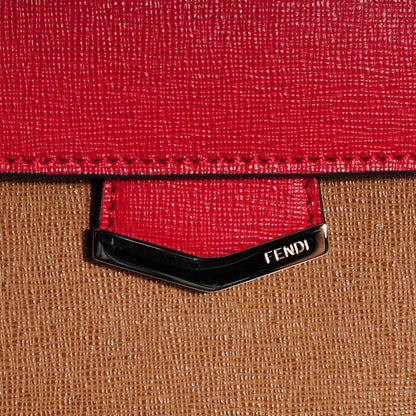 Fendi Vitello Elite Flamingo Colorblock Demi Jour Shoulder Bag Orzo Mattone Maldives 9 of 10