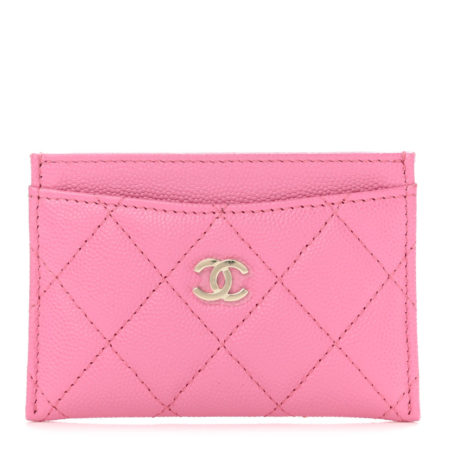 Chanel Caviar Quilted Card Holder Pink 1 of 4