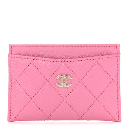 Chanel Caviar Quilted Card Holder Pink 1 of 4
