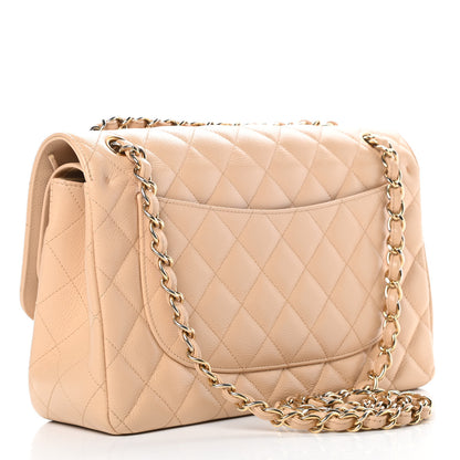 Chanel Caviar Quilted Jumbo Double Flap Beige Clair 3 of 14