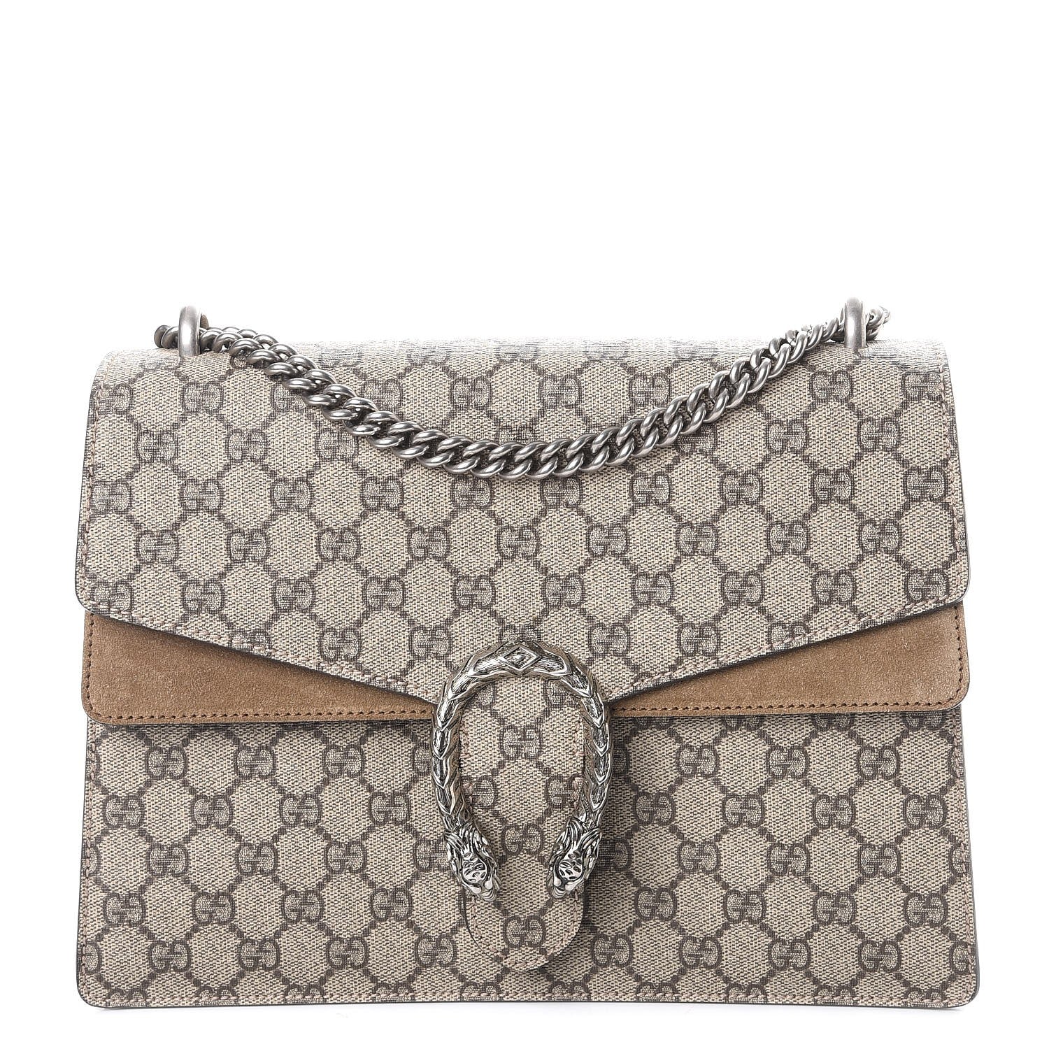 Gucci GG Supreme Monogram Medium Dionysus Shoulder Bag Taupe 1 of 7