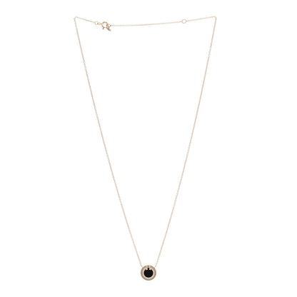 Tiffany 18K Rose Gold Diamond Black Onyx Small T Circle Pendant Necklace 3 of 6