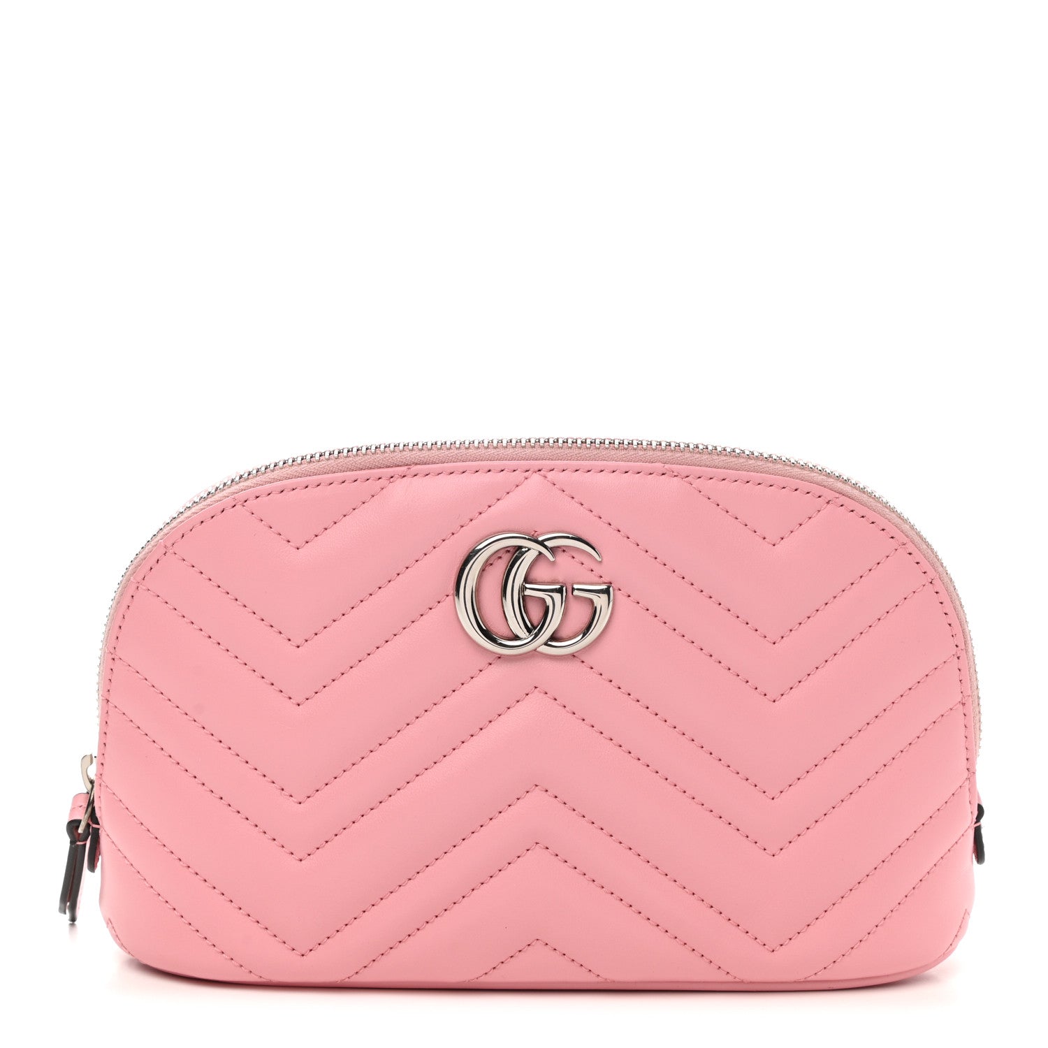 Gucci Calfskin Matelasse Large GG Marmont Pouch Cosmetic Case Wild Rose 1 of 8
