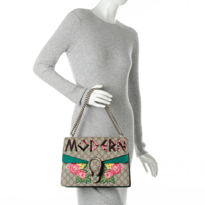 Gucci GG Supreme Monogram Embroidered Medium Dionysus Shoulder Bag Emerald 2 of 7