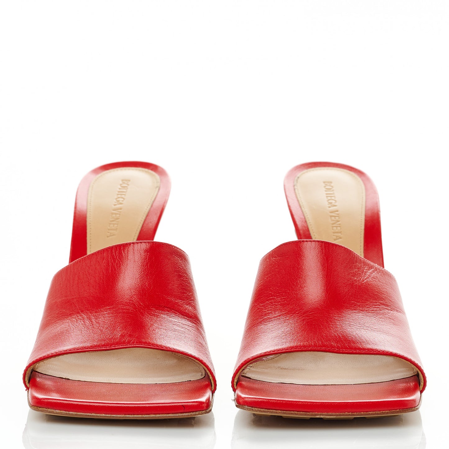 Lambskin Stretch Mule Sandals 40 Bright Red