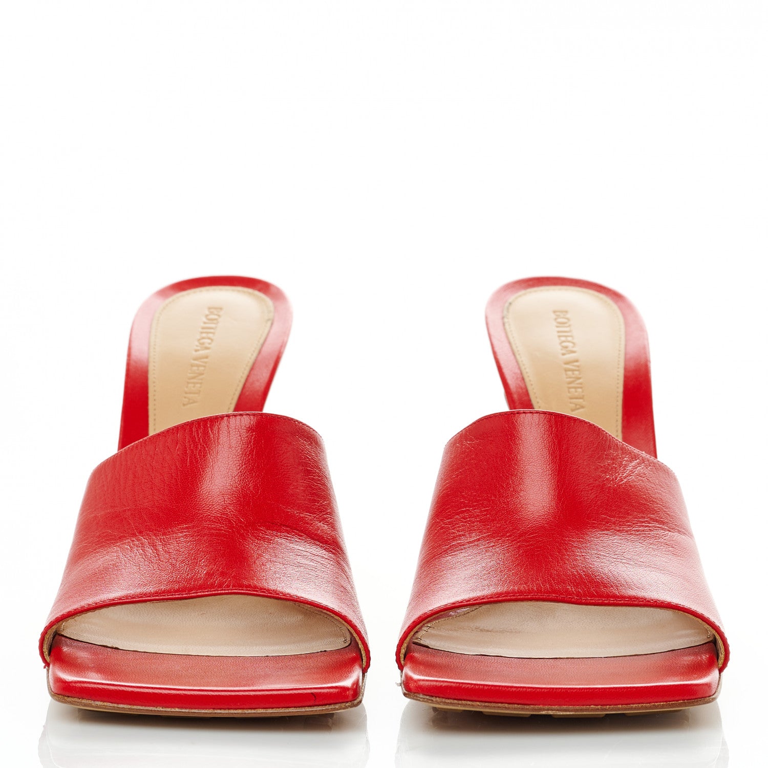 Bottega Veneta Lambskin Stretch Mule Sandals 40 Bright Red 2 of 9