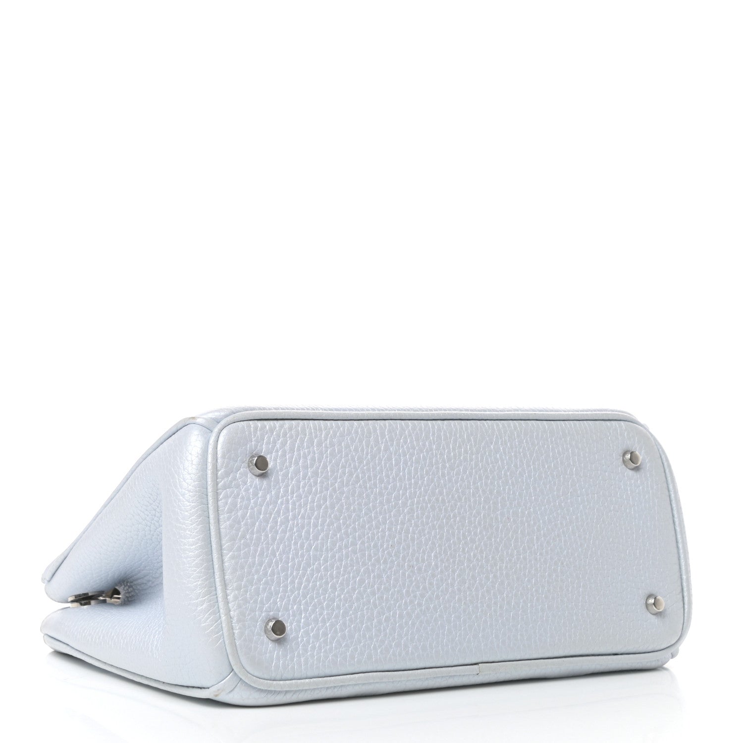 Christian Dior Metallic Bullcalf Mini Diorissimo Tote Light Blue 4 of 9