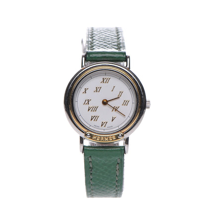 Hermes Stainless Steel Courchevel 25mm Meteor Quartz Watch Vert Clair 1 of 9