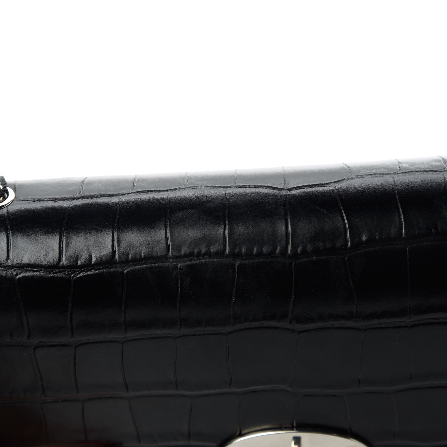 Mulberry Crocodile Embossed Calfskin Small Darley Black 11 of 11