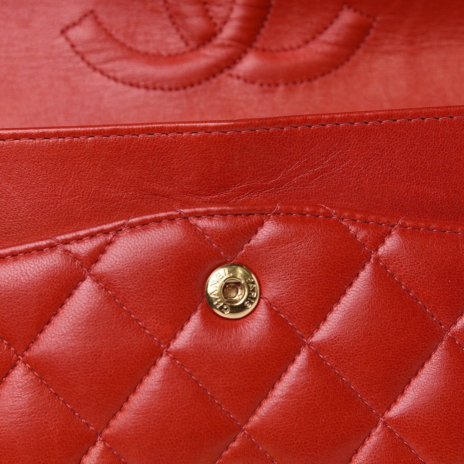 Chanel Lambskin Quilted Medium Double Flap Red 19 of 19