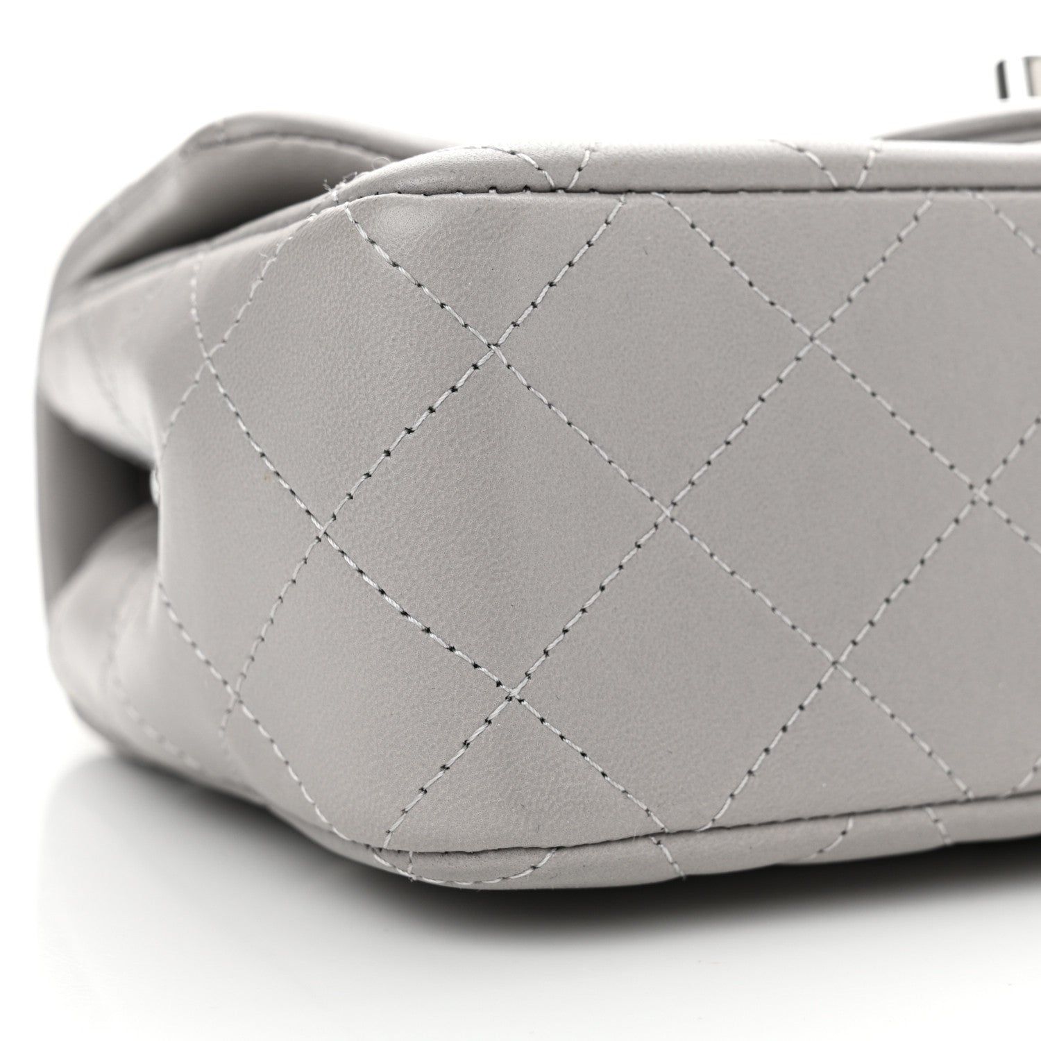 Chanel Lambskin Quilted Mini Rectangular Flap Grey 9 of 11